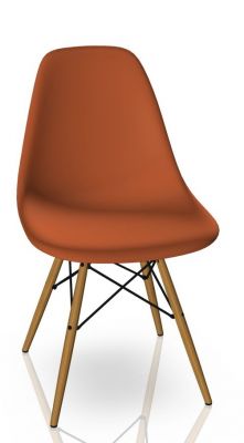 Eames Plastic Side Chair DSW Stuhl Vitra Esche honigfarben-Rostorange